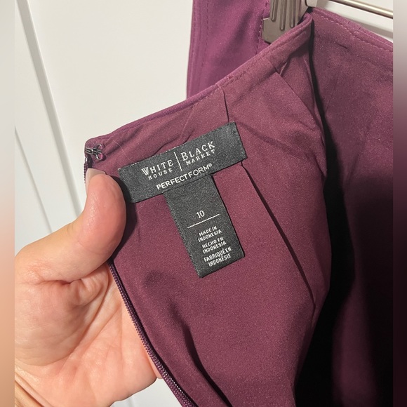 White House Black Market Perfect Form lines skirt size 10 plum - Picture 2 of 3